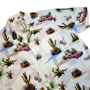 Scotch & Soda Desert Print Camp Shirt Mens Size Large Button Up Short Sleeve